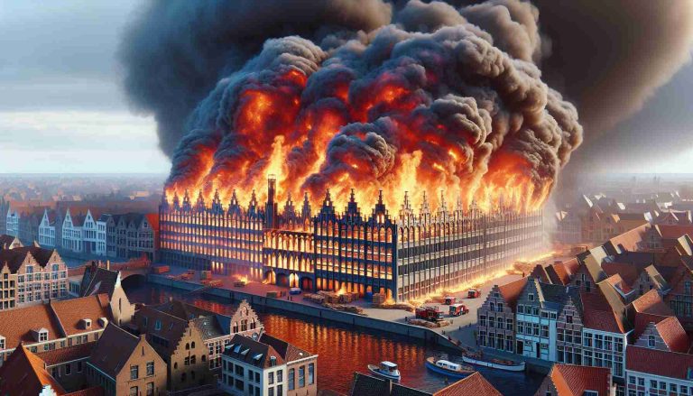 Massive Fire Engulfs Furniture Warehouse in Bruges